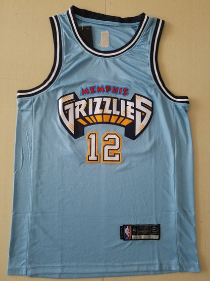 Men's Memphis Grizzlies Ja Morant #12 Blue City Edition Classic Jerseys