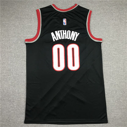 Men's Portland Trail Blazers Carmelo Anthony #00 Black Swingman Fashion Jerseys