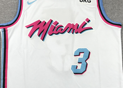 Men's Miami Heat Dwyane Wade #3 NBA White Swingman Player Jerseys