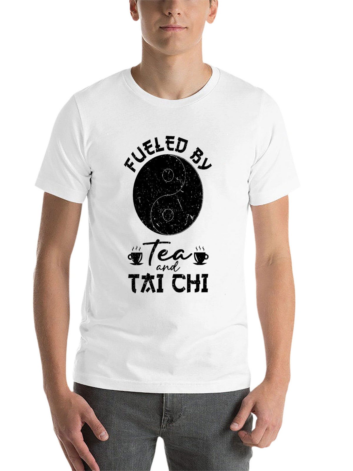 Fueled by Tea and Tai Chi Black T-Shirt