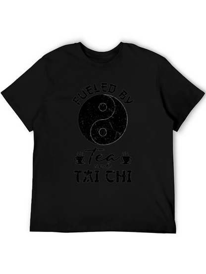 Fueled by Tea and Tai Chi Black T-Shirt