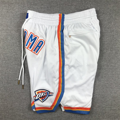 Men's Oklahoma City Thunder White Association Edition Pocket Shorts1