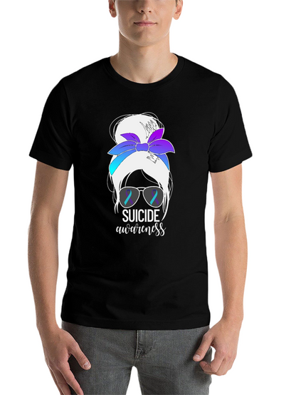 Suicide Awareness Messy Bun T-Shirt