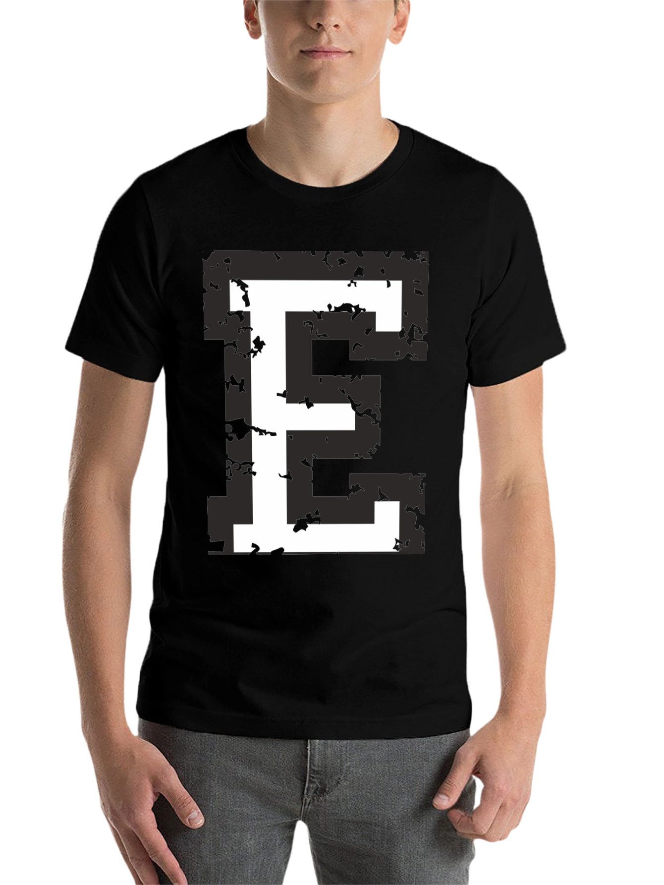 Retro E Graphic Tee - Black T-Shirt