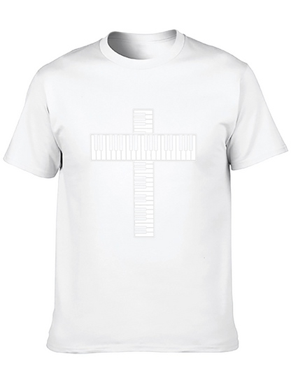 Piano Keys Cross Graphic Tee