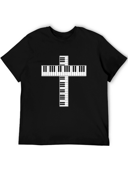 Piano Keys Cross Graphic Tee