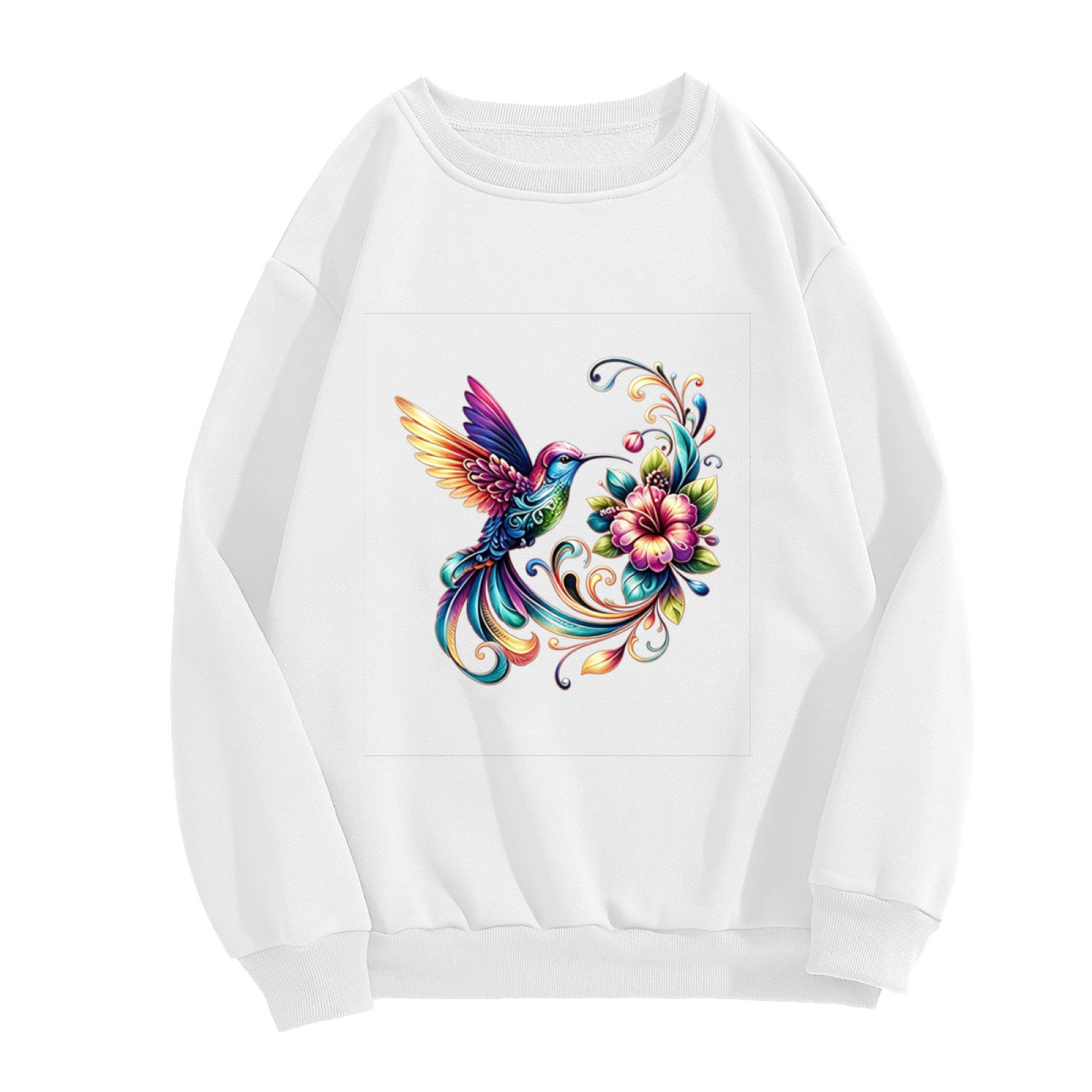 Stylish Black?Yellow Leopard Butterfly Cluster Crewneck Sweatshirt