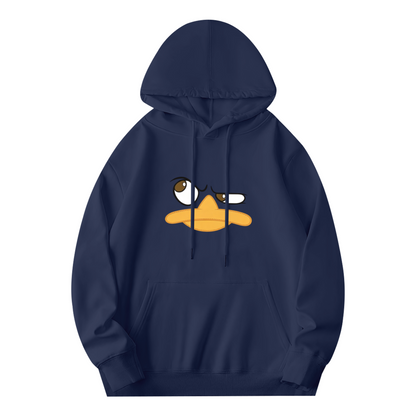 Funny Sassy Duck Cartoon Graphic Navy Hoodie