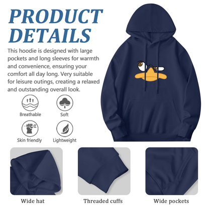 Funny Sassy Duck Cartoon Graphic Navy Hoodie
