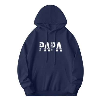 Papa The Man The Legend The Hero Typography Hoodie