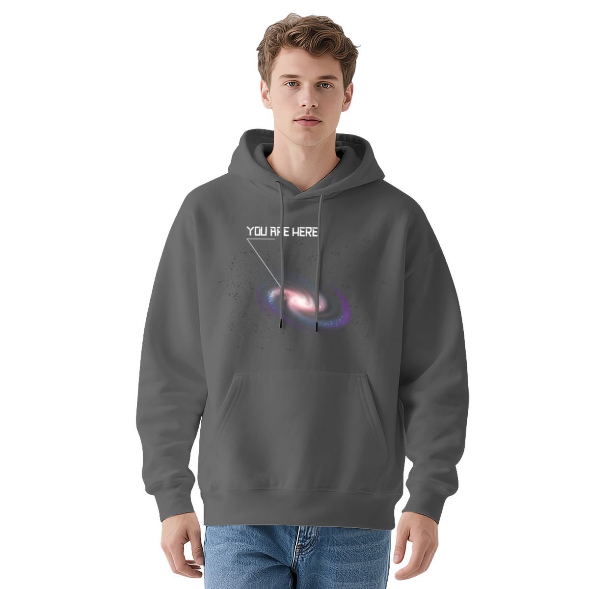 Galaxy Space Nebula Graphic Hoodie, Comfort Loose Fit