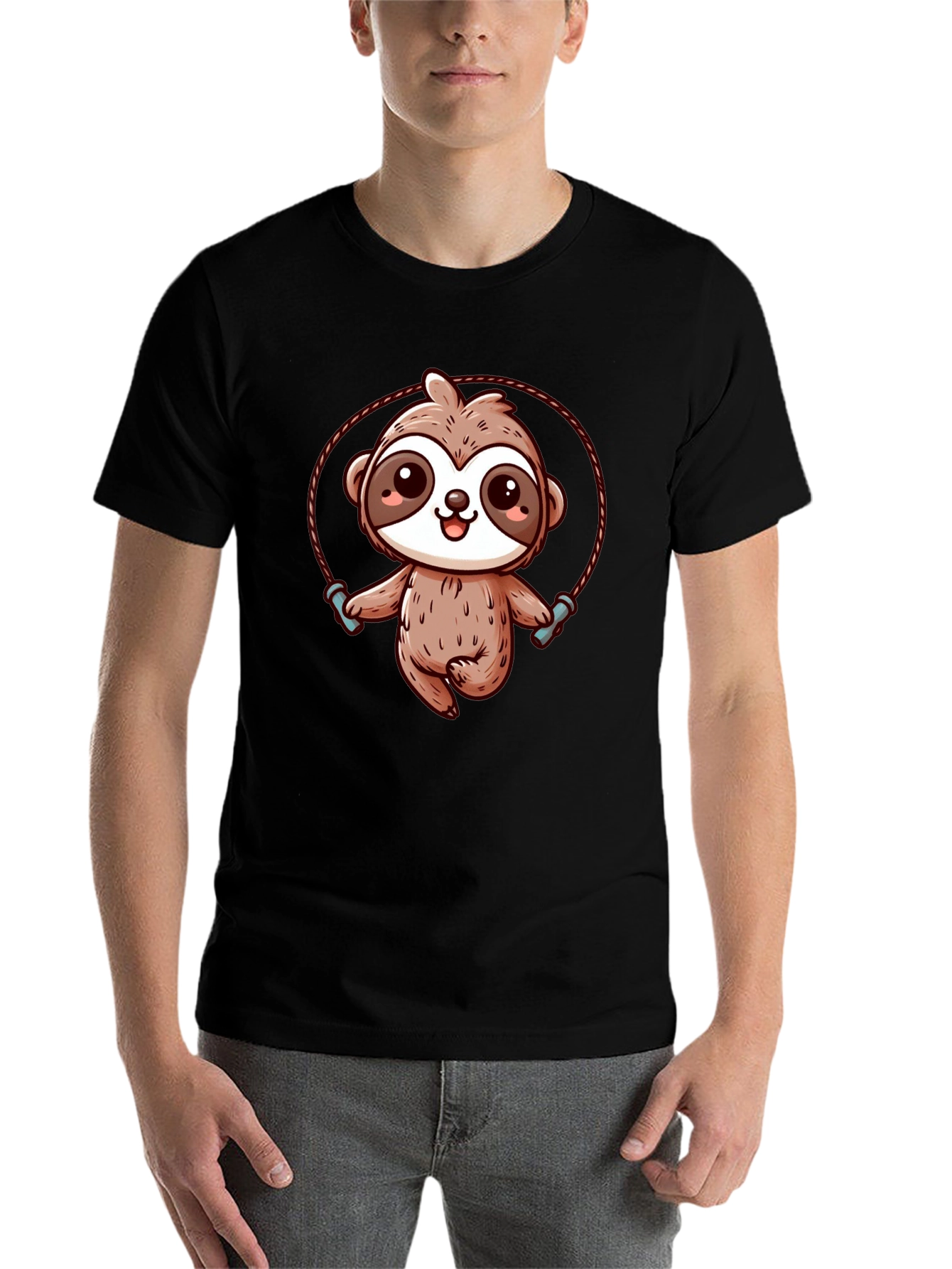 Sloth Skipping Rope Graphic T-Shirt