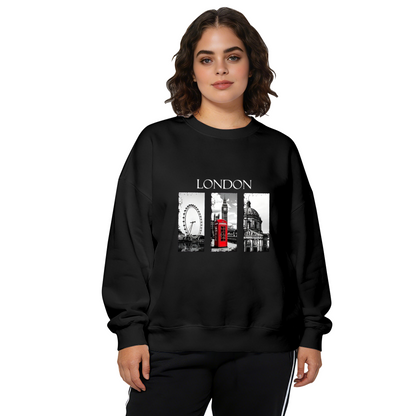 Classic London City Landmark Collage Crewneck Sweatshirt
