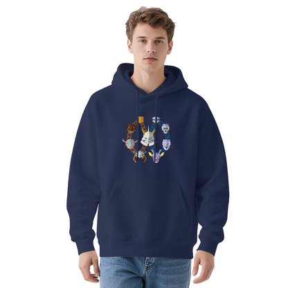 Colorful Monster Circular Graphic Men¡¯s Hoodie, Thick Warm Comfort