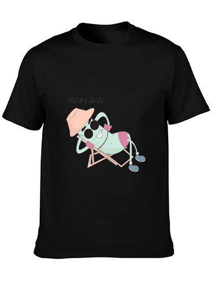 Chilling Socks Graphic Tee - Black Cotton Comfort