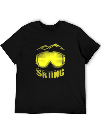 Skiing Graphic Tee - Mountain Goggles Design