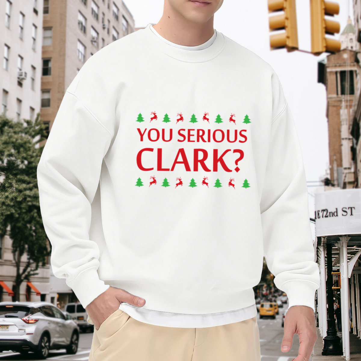 You Serious Clark? Funny Christmas Holiday Crewneck Sweatshirt