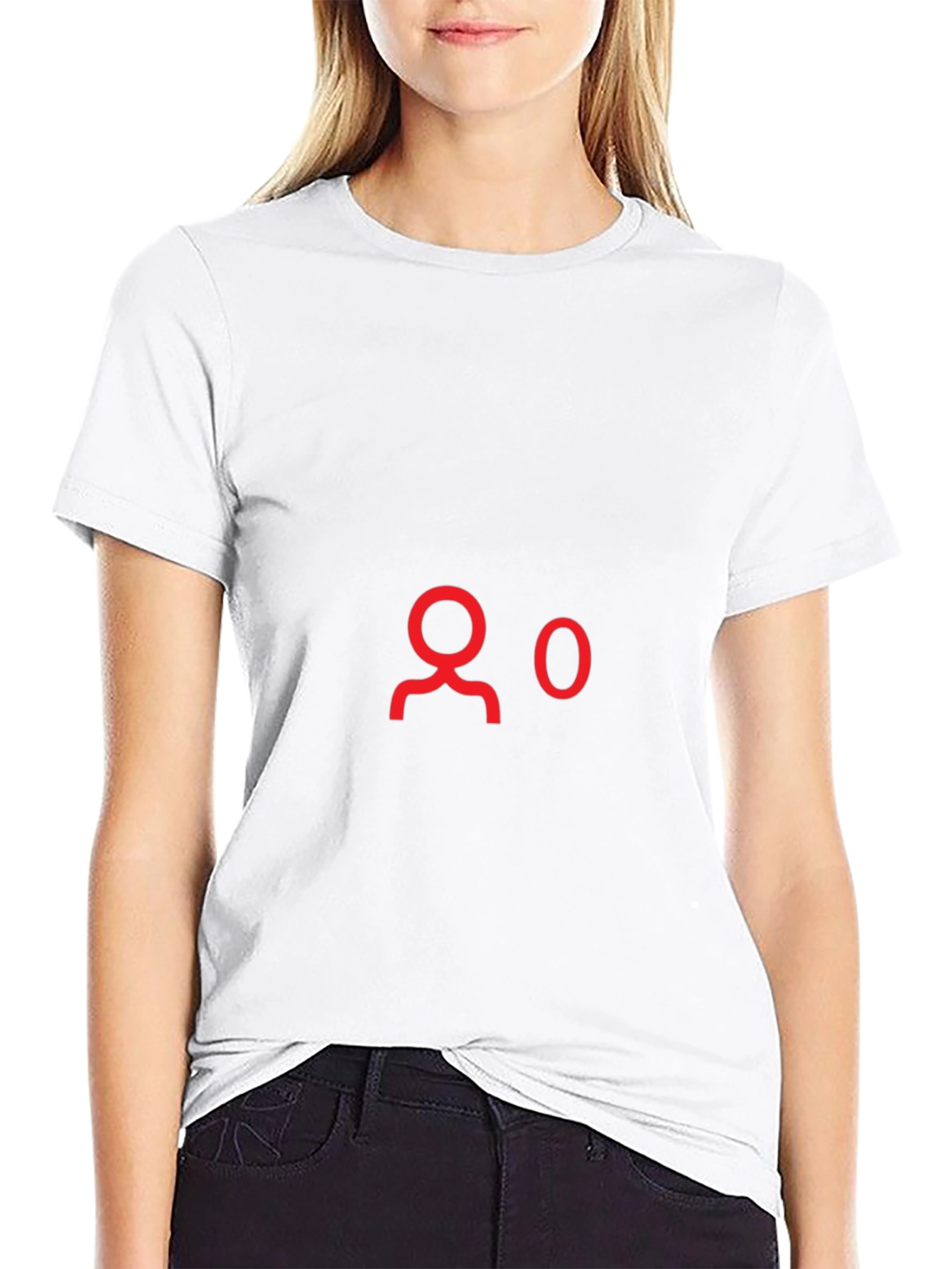 Black T-Shirt with Red 0 Followers Graphic