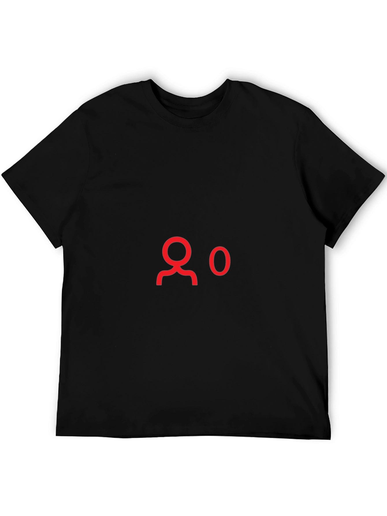 Black T-Shirt with Red 0 Followers Graphic