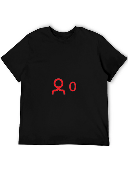 Black T-Shirt with Red 0 Followers Graphic