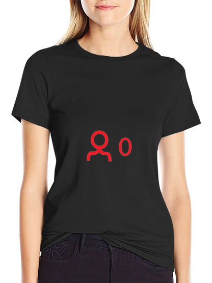 Black T-Shirt with Red 0 Followers Graphic