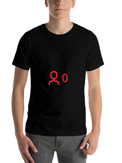 Black T-Shirt with Red 0 Followers Graphic