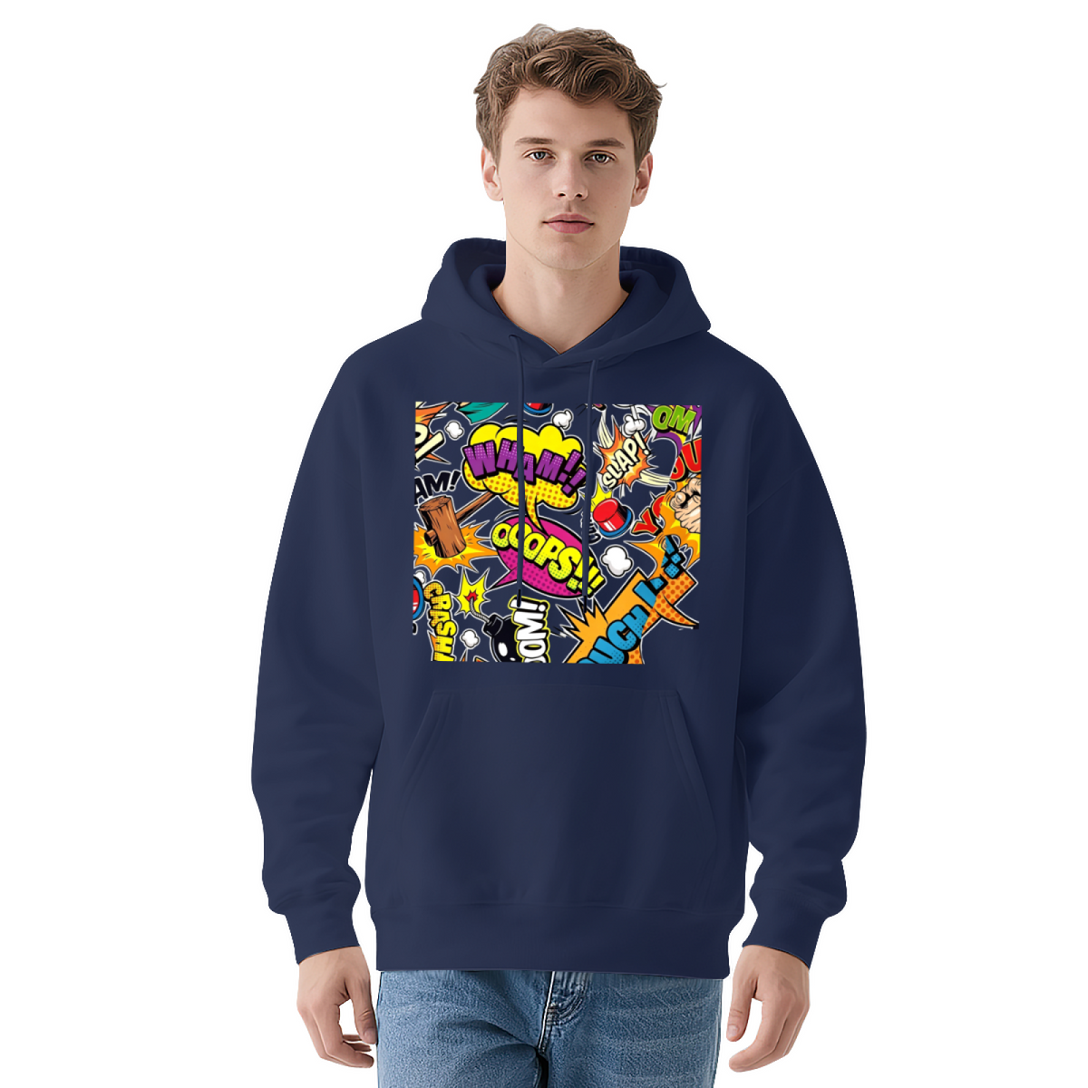 Retro Comic Pop?Art Vibrant Graphic Hoodie