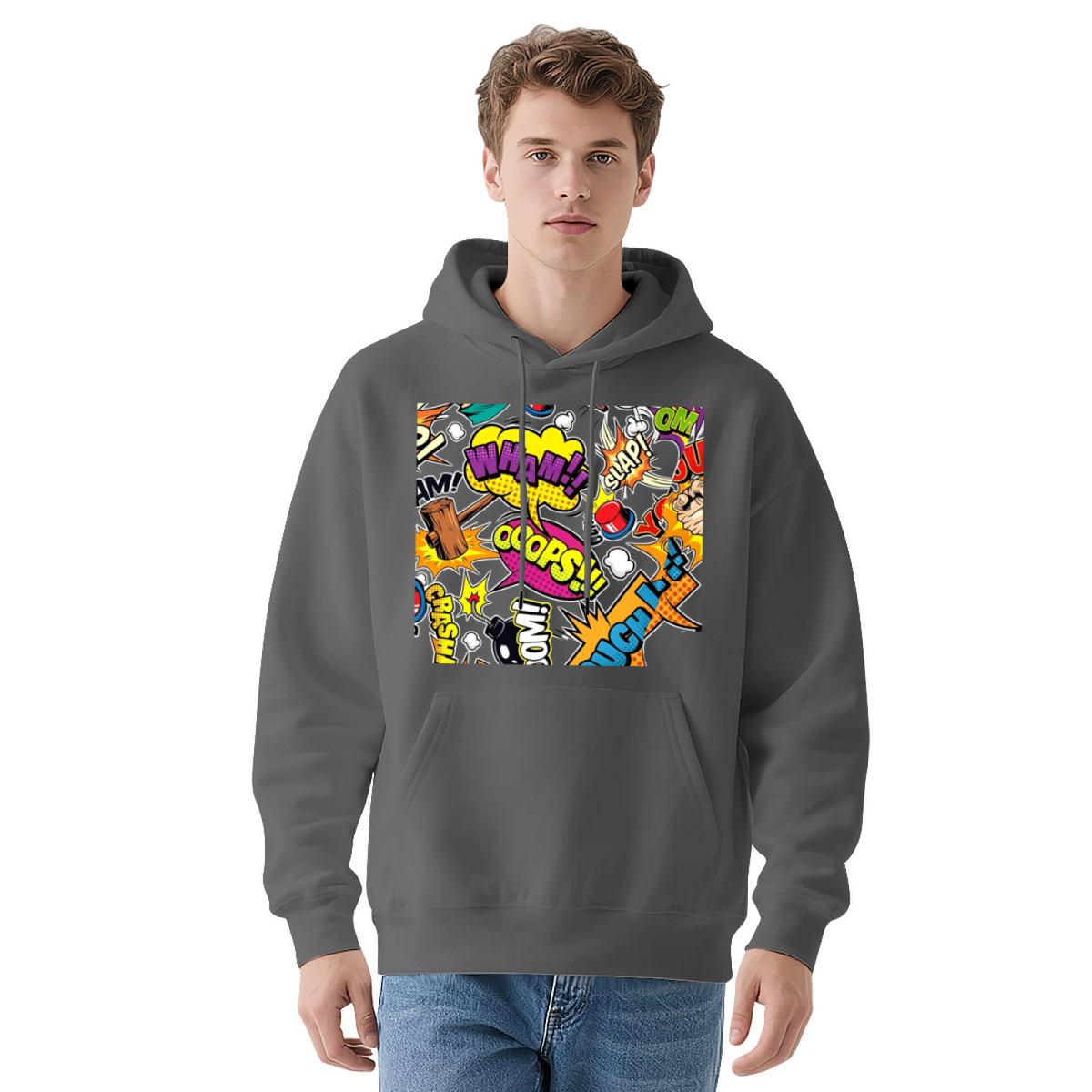 Retro Comic Pop?Art Vibrant Graphic Hoodie