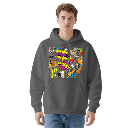 Retro Comic Pop?Art Vibrant Graphic Hoodie