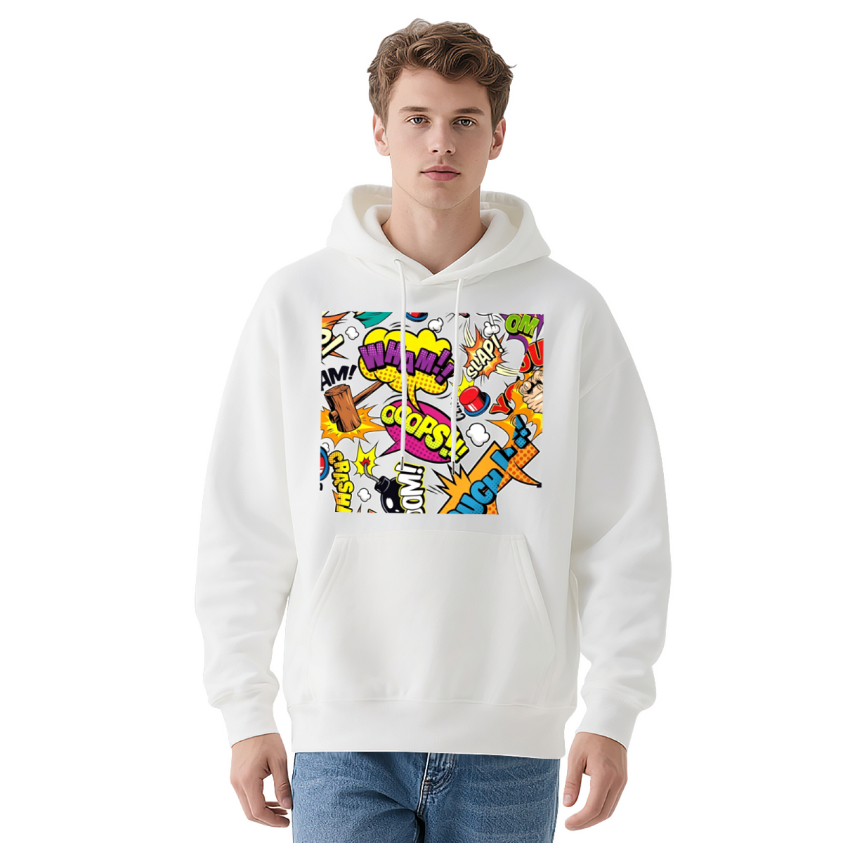 Retro Comic Pop?Art Vibrant Graphic Hoodie