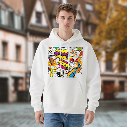 Retro Comic Pop?Art Vibrant Graphic Hoodie