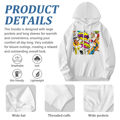 Retro Comic Pop?Art Vibrant Graphic Hoodie