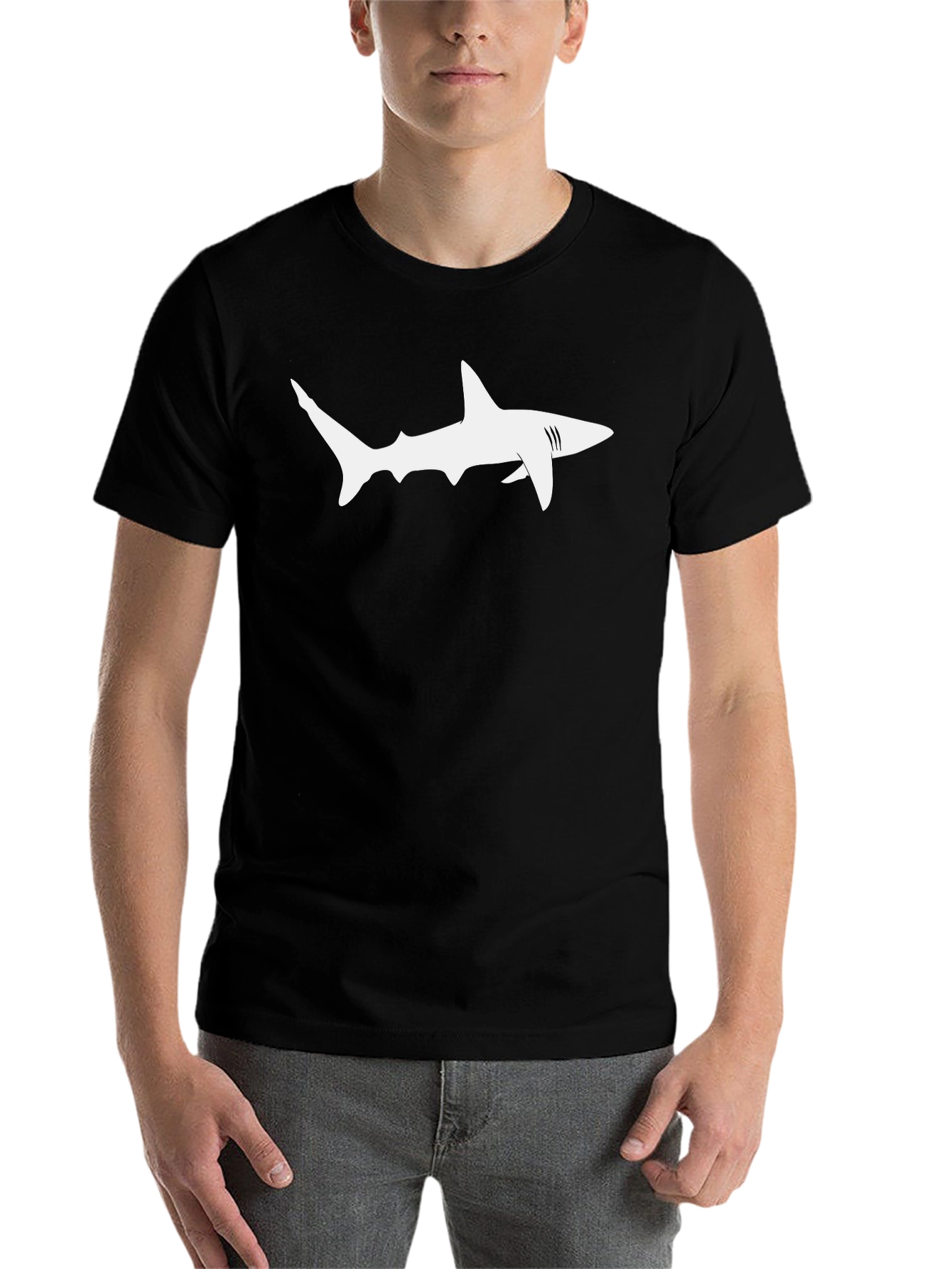 Shark Graphic Black T-Shirt - Mens Casual Style