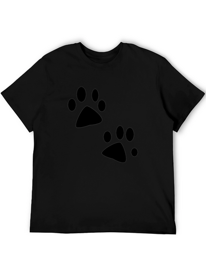 Black Paw Print T-Shirt - Casual Style