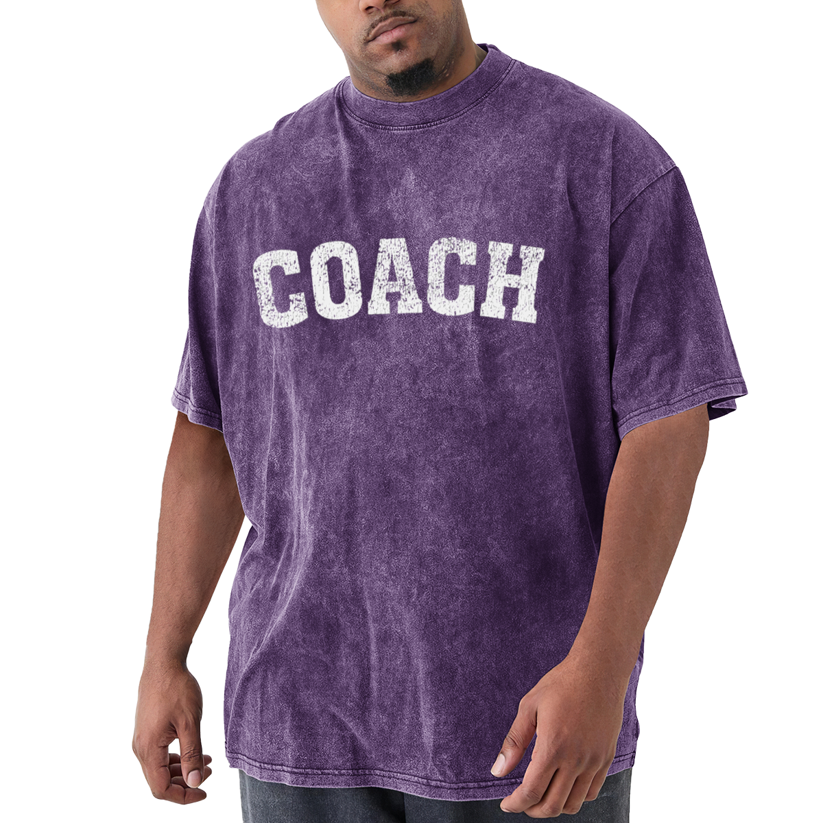 COACH Vintage Distressed Varsity Letter Washed Tee