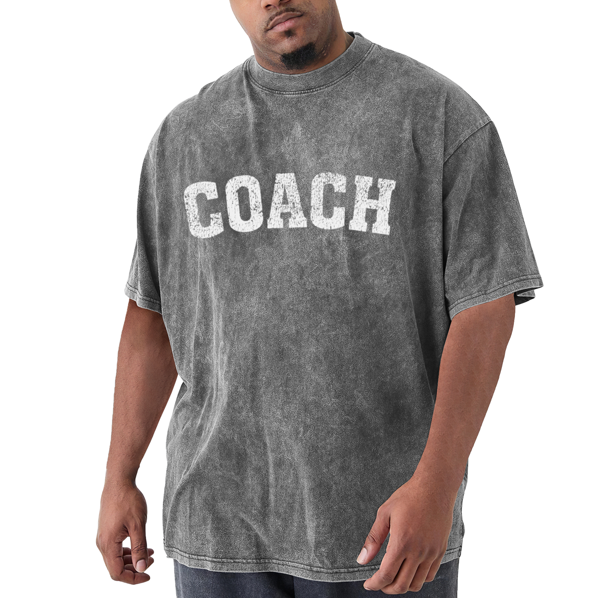 COACH Vintage Distressed Varsity Letter Washed Tee