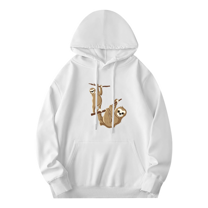 Cute Hanging Sloth Animal Print Hoodie
