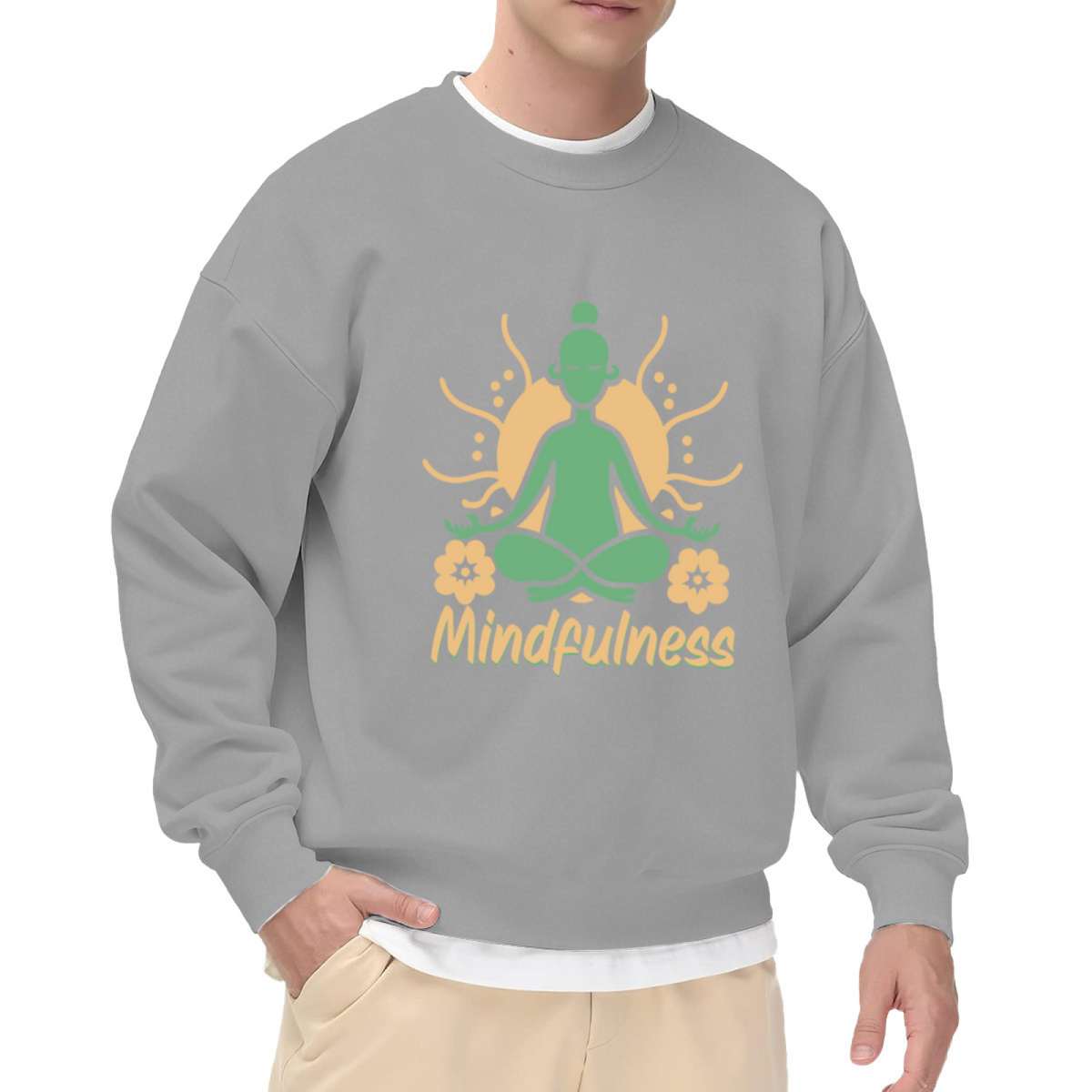 Mindfulness Meditation Yoga Floral Relax Crewneck Sweatshirt