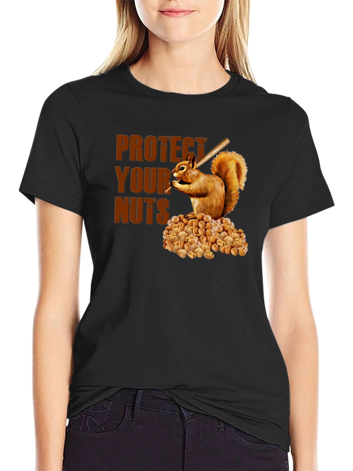 Protect Your Nuts T-Shirt Funny Squirrel Design