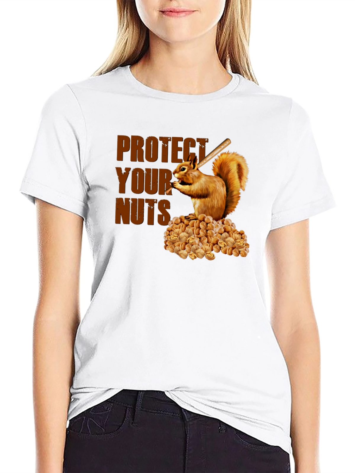 Protect Your Nuts T-Shirt Funny Squirrel Design