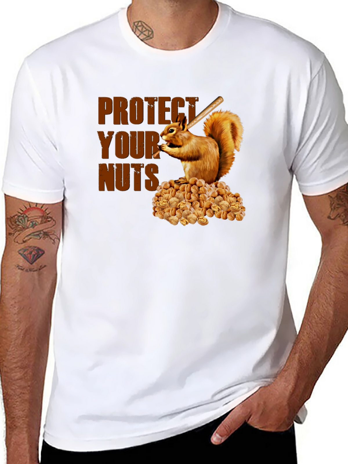 Protect Your Nuts T-Shirt Funny Squirrel Design