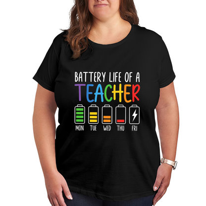 Funny Teacher Weekly Battery Energy Life Shirt