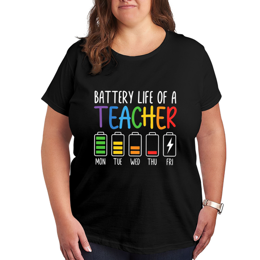 Funny Teacher Weekly Battery Energy Life Shirt
