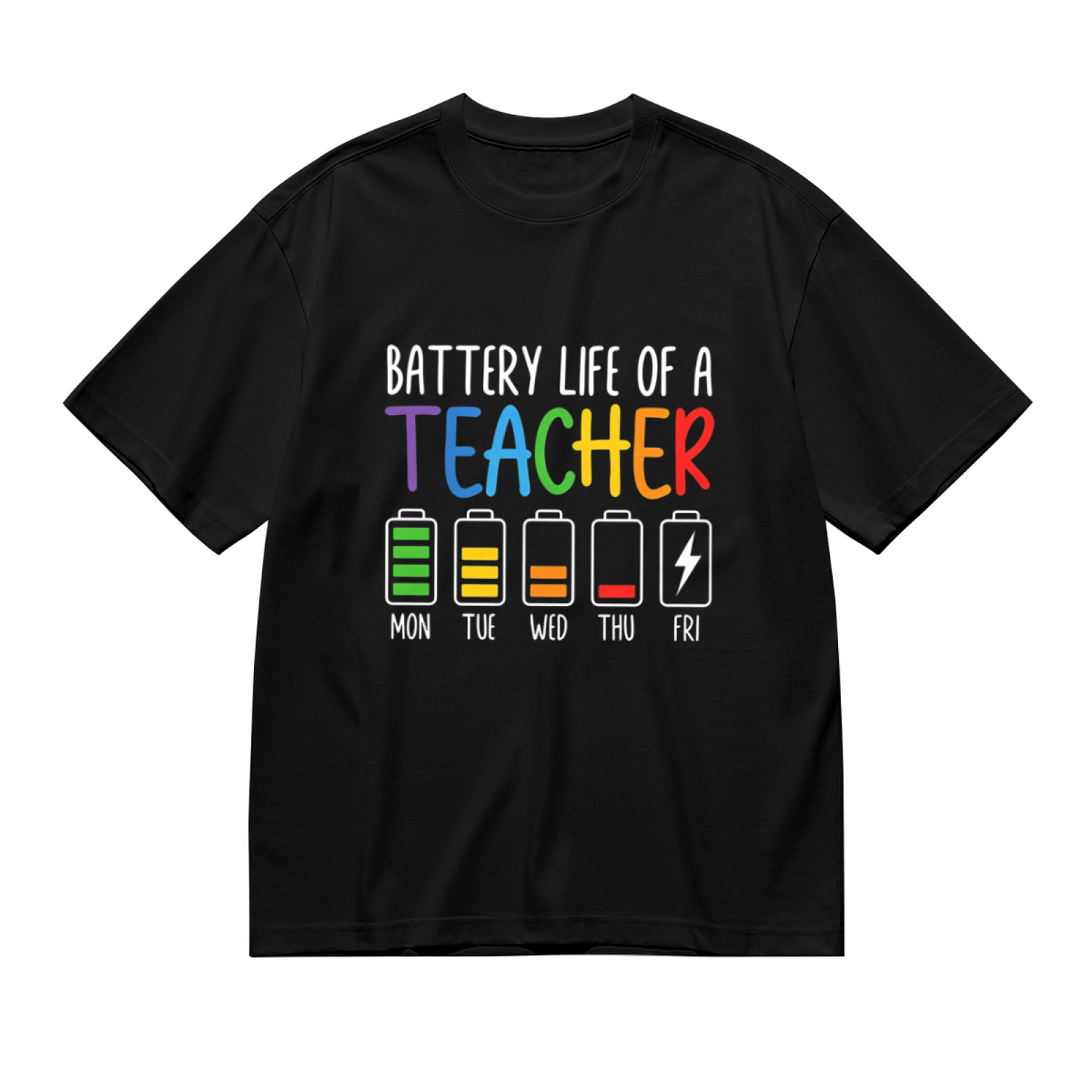Funny Teacher Weekly Battery Energy Life Shirt