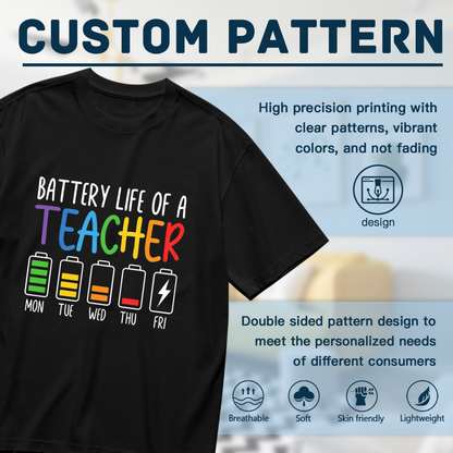 Funny Teacher Weekly Battery Energy Life Shirt