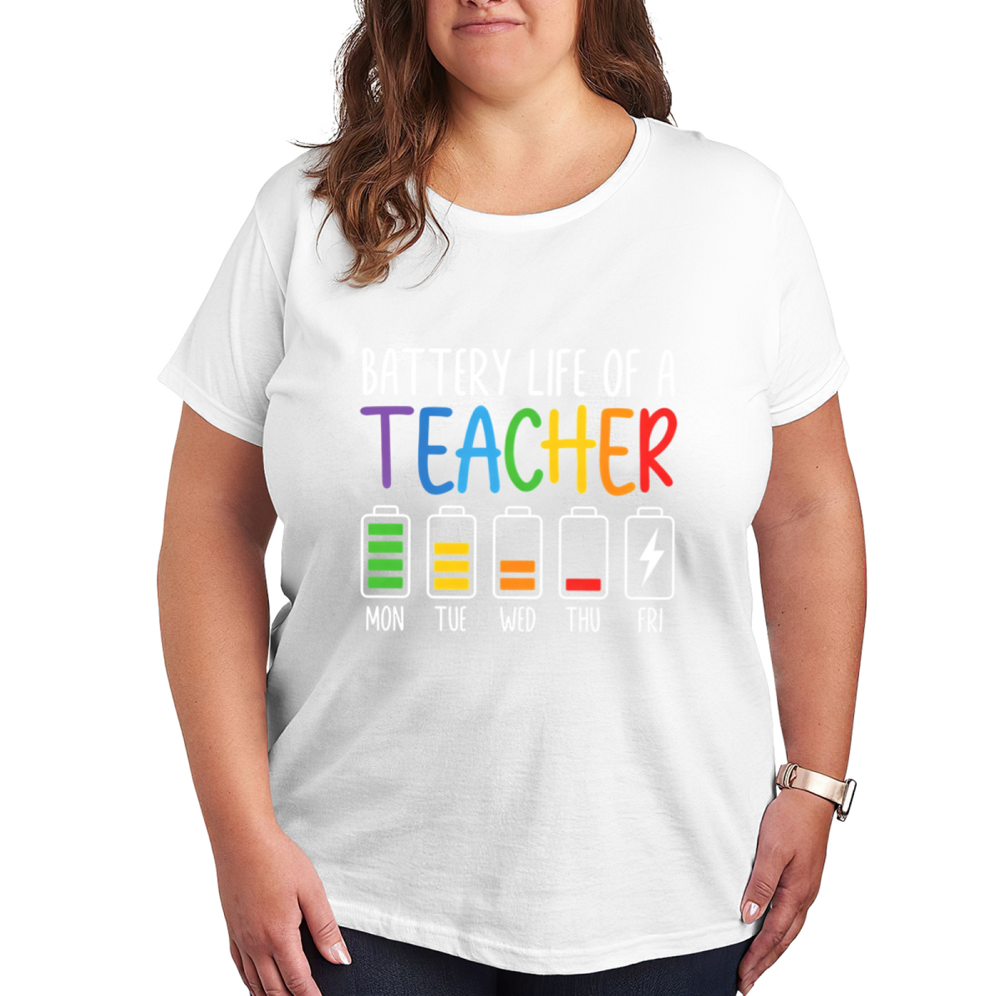 Funny Teacher Weekly Battery Energy Life Shirt
