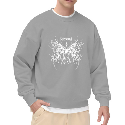 Dark Thorn Butterfly Black Streetwear Crewneck Sweatshirt