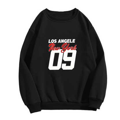LA & NY Retro Number 09 Streetwear Crewneck Sweatshirt