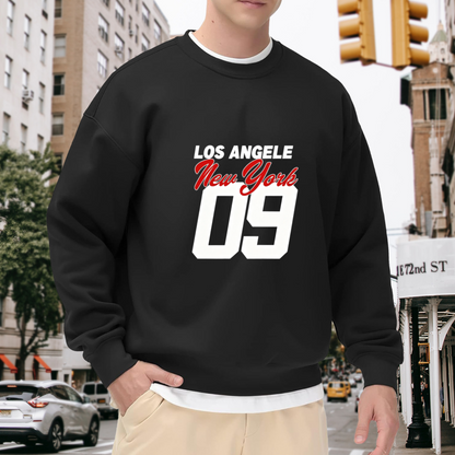 LA & NY Retro Number 09 Streetwear Crewneck Sweatshirt