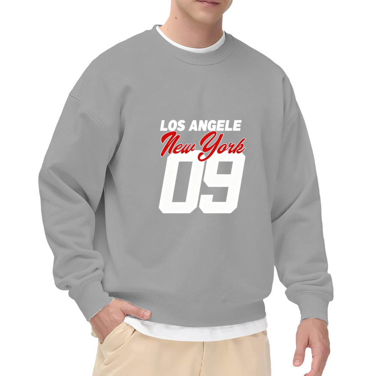 LA & NY Retro Number 09 Streetwear Crewneck Sweatshirt